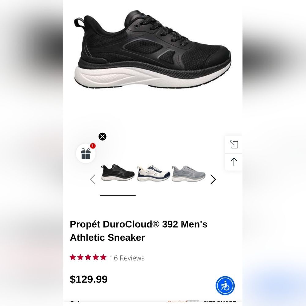 Propet DuroCloud® 392 Athletic Sneaker Men sz 9.5